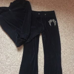 Black Velour Tracksuit